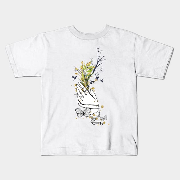 Boho Hummingbird Art Kids T-Shirt by BWXshirts